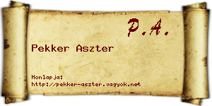 Pekker Aszter névjegykártya